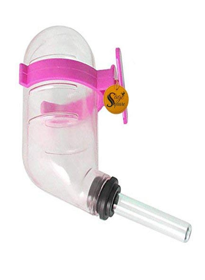 سايج سكوير زجاجة ماء محكمة الإغلاق بتفريغ الهواء سعة 60 مل مناسبة للهامستر/الجرذ القزم/الجرذان/الفئران/خنزير غينيا/النمس/الأرنب (لون وردي) - Image 4